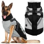 XL Waterproof Dog Coat - Black Zip Up Jacket