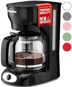 Mueller 12-Cup Drip Coffee Maker: Auto Warm Feature, Anti-Drip