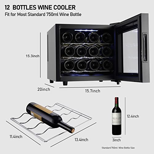 12-Bottle Mini Wine Cooler with Digital Control