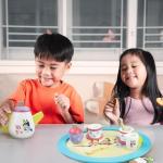 8th Wonder Bluey Toys Wooden Tea Party Set, 18-Piece Durable Toy Tea Set with Tray, Teapot, Teaspoons, and More, Pretend Play for Toddlers of Ages 3+