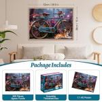 HQXXJW 500 Pieces Puzzle for Adults, Puzzles for Adults 500 Pieces, Fantasy Rainforest Bicycle Dog Jigsaw Puzzle, Challenging Perfect for Game Nights, 20.5 X 15 in
