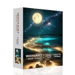 Moonlight Jigsaw Puzzles for Adults 1000 Pieces, Sparkling Beach Nature Landscape 1000 Piece Puzzle for Adults, Fun Hard Difficult Impossible Challenging Jigsaw Puzzles 1000 Pieces