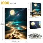 Moonlight Jigsaw Puzzles for Adults 1000 Pieces, Sparkling Beach Nature Landscape 1000 Piece Puzzle for Adults, Fun Hard Difficult Impossible Challenging Jigsaw Puzzles 1000 Pieces