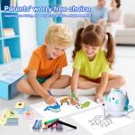 Drawing Robot for Kids 150 Educational Cards Smart Drawing Robot Voice Interactive Partner Montessori Painting Toy for Boys & Girls Ages 3-8 Perfect for Birthdays Christmas and Learning Fun