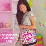 Just My Style Color Your Own Glitter Messenger Bag, Personalized Doodle Messenger Bag With Adjustable Strap, Great for School & Errands, Gift Ideas for Girls, Crafts Activity for Kids Ages 6, 7, 8, 9