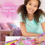 Just My Style Color Your Own Glitter Messenger Bag, Personalized Doodle Messenger Bag With Adjustable Strap, Great for School & Errands, Gift Ideas for Girls, Crafts Activity for Kids Ages 6, 7, 8, 9