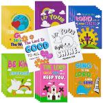 Dvbonike 24Pcs Bible Coloring Books Religious Theme DIY Color-in Pages with Inspirational Words Drawing Holiday Christian Activity Supplies for Sunday School Classroom Rewards Artwork Gift for Kids