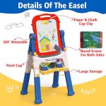Kids Easel for Toddlers Age 2-4 Art Magnetic White Board & Chalkboard Double Side Adjustable Stand Drawing Writing Learning Educational Toy for 2 3 4 Year Boys Girl Birthday Gifts