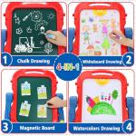 Kids Easel for Toddlers Age 2-4 Art Magnetic White Board & Chalkboard Double Side Adjustable Stand Drawing Writing Learning Educational Toy for 2 3 4 Year Boys Girl Birthday Gifts