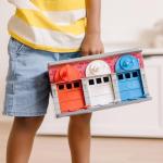 Melissa & Doug Toy Keys and Cars Wooden Rescue Vehicles and Garage (7 pcs) Toddler Pull Back Toys, Toy Garage for Kids Ages 3+