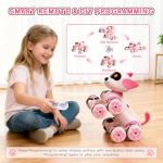 HuiJuKeJi Smart Interactive Robot Dog Toy - Easy Programmable Remote Control Robotic Pet with Gesture Sensing 8WD 360° Stunts, LED Eyes Dancing & Music RC Cars, Birthday Gift for Kids Ages 3-8