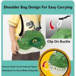 Infistaky Dinosaur Toys Shoulder Bag with Rolling Wheels & Launch Tracks & Educational Storage Box, 3-in-1 Jurassic Toy Set for Kids 3+, Playset Gift for Toddler Boys & Girls（Tyrannosaurus rex）