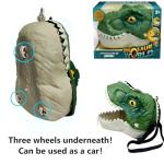 Infistaky Dinosaur Toys Shoulder Bag with Rolling Wheels & Launch Tracks & Educational Storage Box, 3-in-1 Jurassic Toy Set for Kids 3+, Playset Gift for Toddler Boys & Girls（Tyrannosaurus rex）