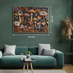 Vintage Mushroom Puzzles for Adults 1000 Pieces, Nature Mushroom Forest Flower Puzzle Art, Unique Plant Jigsaw Puzzle Retro, Impossible Challenging Puzzles for Adults