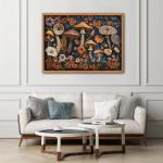 Vintage Mushroom Puzzles for Adults 1000 Pieces, Nature Mushroom Forest Flower Puzzle Art, Unique Plant Jigsaw Puzzle Retro, Impossible Challenging Puzzles for Adults