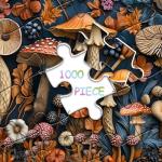Vintage Mushroom Puzzles for Adults 1000 Pieces, Nature Mushroom Forest Flower Puzzle Art, Unique Plant Jigsaw Puzzle Retro, Impossible Challenging Puzzles for Adults
