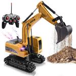 Onadrive Construction Excavator Toy - Kids Toy Engineering Digger Truck, Remote Control Rechargable Hydraulic Car for 3 4 6 7 8 Year Old Boys Girls, Educational Toys for Kids & Children