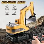 Onadrive Construction Excavator Toy - Kids Toy Engineering Digger Truck, Remote Control Rechargable Hydraulic Car for 3 4 6 7 8 Year Old Boys Girls, Educational Toys for Kids & Children