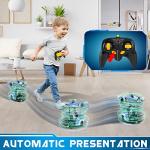 FDJ RC Cars - Transform Remote Control Car, 2.4Ghz 1:18 Scale Transforming Police Car Toy with Flashing Light, One Button Deformation 360 Degree Rotating Drifting Kids Toys Car for Boys Girls