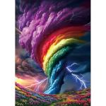 Blueforest 1000 Piece Puzzles for Adults, Rainchbow Tornado Jigsaw Puzzles for Adults, Hard Challenge Art Jigsaw Puzzle, for Gifts Birthday Party Games Family, 27.5 * 19.7 inch Dust Free Puzzle