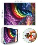 Blueforest 1000 Piece Puzzles for Adults, Rainchbow Tornado Jigsaw Puzzles for Adults, Hard Challenge Art Jigsaw Puzzle, for Gifts Birthday Party Games Family, 27.5 * 19.7 inch Dust Free Puzzle