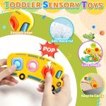 Valentine Day Gift 3PC Fidget Popper Sensory Toys for Toddlers Girls, Boys Gifts Goodie Bags Airplane Travel Activities Pop it Fidget Toys Easter Basket Stuffer for 12+ Month Babies 1 2 3 Year Old