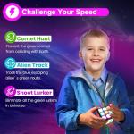 Xinbeiya Rechargeable Game Handheld Cube - 15 Fun Brain & Memory Game with Score Screen - Christmas Easter Birthday Gifts for Boys Girls Ages 6-12+ Years Old - Toy Gift Idea for Kids Teens (Black)