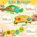 Valentine Day Gift 3PC Fidget Popper Sensory Toys for Toddlers Girls, Boys Gifts Goodie Bags Airplane Travel Activities Pop it Fidget Toys Easter Basket Stuffer for 12+ Month Babies 1 2 3 Year Old