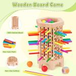Montessori Game Wooden Board Game, 36 Colorful Wooden Sticks Dice Game, Math Educational Toy for 3 4 5 6 Year Olds, Fine Motor Skills Toy Classic Tower Game for Family Night Gift for Boys Girls