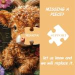 Highland Cow Puzzles for Adults 1000 Pieces, PICKFORU Blossom Calf Puzzle, Flower Garden Cute Cow Floral Themed, Heart Animal Plant Nature Puzzles for Adults