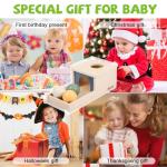 Adena Montessori Wooden Toy for 6-12 Month Baby 3 Balls, Object Permanence Box with Tray Colorful Learning Education Toy for Toddler Kid 1-2 Year Old, Preschool Developmental Girl and Boy Gift