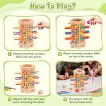 Montessori Game Wooden Board Game, 36 Colorful Wooden Sticks Dice Game, Math Educational Toy for 3 4 5 6 Year Olds, Fine Motor Skills Toy Classic Tower Game for Family Night Gift for Boys Girls