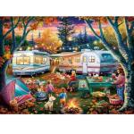 300 Piece Puzzle for Adult,Fall RV Camping Puzzle for Kids Adult Seniors,Jigsaw Puzzle with Moon Campfire Night for Kids Ages 10-12,Gifts Halloween Thanksgiving Christmas Family Games Lovers,20.5*15In