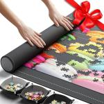 The Original Newverest Jigsaw Puzzle Mat Roll Up, Saver Pad 46” x 26” Portable Keeper Up to 1500 Pieces with Non-Slip Rubber Bottom & Smooth Top + 3 Puzzle Sorting Trays & Travel-Friendly Storage Bag