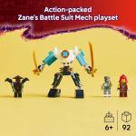 LEGO NINJAGO Zane's Battle Suit Mech Ninja Toy - Building Toy for Pretend Play for Kids, Boys and Girls, Ages 6+ - with 3 Minifigures - Gift Idea for Birthdays - 71827