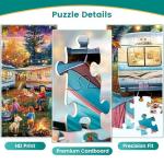 300 Piece Puzzle for Adult,Fall RV Camping Puzzle for Kids Adult Seniors,Jigsaw Puzzle with Moon Campfire Night for Kids Ages 10-12,Gifts Halloween Thanksgiving Christmas Family Games Lovers,20.5*15In