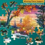 300 Piece Puzzle for Adult,Fall RV Camping Puzzle for Kids Adult Seniors,Jigsaw Puzzle with Moon Campfire Night for Kids Ages 10-12,Gifts Halloween Thanksgiving Christmas Family Games Lovers,20.5*15In