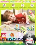 11 Pcs Magnetic Train Set Montessori Toys for 1 2 3 Years Old Toddlers Boys Girls, Wooden Animals Preschool Learning Easter Basket Stuffers Sensory Toys Birthday Gifts Ages 1-3, 2-4
