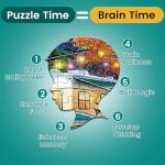 300 Piece Puzzle for Adult,Fall RV Camping Puzzle for Kids Adult Seniors,Jigsaw Puzzle with Moon Campfire Night for Kids Ages 10-12,Gifts Halloween Thanksgiving Christmas Family Games Lovers,20.5*15In