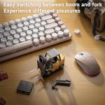 BRRRRT 1/64 RC Forklift Toy 7 Channel 2 Mode Mini Remote Control Forklift Truck with Rechargeable Battery, 2 in 1 Transformable Lift Fork & Hook with Lights & Sounds for Adults Kids Boys and Girls