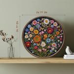 Vintage Wildflower Puzzles for Adults 1000 Pieces, Round Butterfly Bee Plant Puzzle Nature Art, Circle Pretty Flower Garden Jigsaw Puzzle, Retro Aesthetic Floral Puzzle