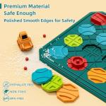 STEM Board Games Educational Learning Toys, Brain Teasers Puzzles Logical Road Builder, Montessori Preschool Birthdays Gifts for Kids Ages 3-8 Year Old, Super Large with 8 Boards