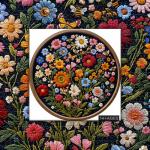 Vintage Wildflower Puzzles for Adults 1000 Pieces, Round Butterfly Bee Plant Puzzle Nature Art, Circle Pretty Flower Garden Jigsaw Puzzle, Retro Aesthetic Floral Puzzle