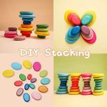 OESSUF Extra-Large Stacking Rocks for Toddlers 1-3, 16 PCS Wooden Montessori Toys, Safe Smooth Jumbo Balancing Stones for Open-Ended Sensory Play, STEM Building Blocks for Boys & Girls