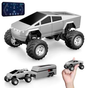 OSIMILY MINI RC Car,APP Controlled 1:64 Scale Alloy Off Road MINI RC Truck | Remote Control Car Speed/Steering Adjustable | 2.4Ghz Monster Truck Toys | Birthdays Gift for Boys Girls & Adults