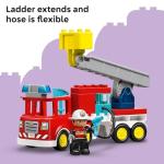 LEGO DUPLO Town Fire Truck with Hose and Firefighter Building Toy for Toddlers - Learning Play Set for Boys & Girls, Ages 2+ - Building Blocks for Motor Skills Practice - Gift for Birthdays - 10473