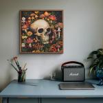 Vintage Mushroom 1000 Piece Puzzle for Adults, PICKFORU Horror Jigsaw Puzzles Skeleton Skull, Colorful Wildflower Puzzles for Adults, Terror Skull Puzzle as Mushroom Art