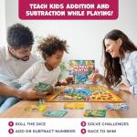 Number Hunter Math Board Game – Addition & Subtraction Adventure for Kids Ages 4-8 – Fun Educational STEM Game for Kindergarten, 1st-3rd Grade, Homeschool & Family Game Night