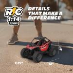 Motor Dayz Polaris RZR Remote Control UTV – 1:14 Scale 2WD RC Car, Officially Licensed Polaris RZR, Full-Function 2.4GHz Radio Control, USB Rechargeable, Ready to Run, Red