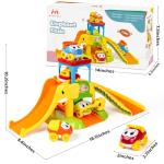 Marstone Toddler Toys for 1 2 Year Old Boys and Girls Gifts: Educational Elephant Slide with 4 Animal Car Toys for Baby 12-18 Months, First Birthday Gifts for Kids, Learning Push Truck Tracks Age 1-2